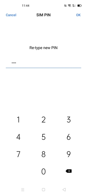 Confirm your new SIM PIN and select OK