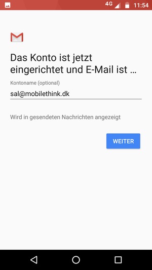 Geben Sie Ihrem Konto einen Namen und wählen Sie WEITER