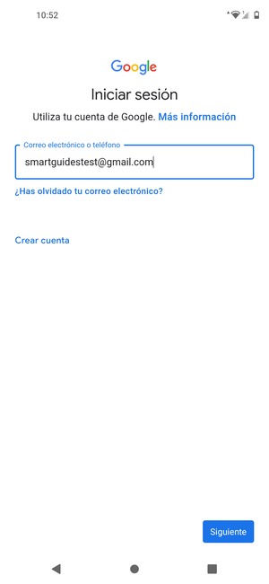 Introduzca su dirección de Gmail y seleccione Siguiente