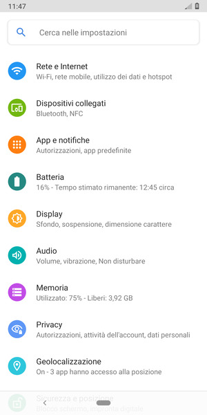 Seleziona Rete e Internet