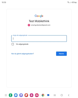 Indtast din Gmail adgangskode og vælg Næste