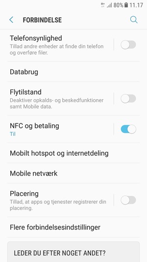 Scroll til og vælg Mobile netværk