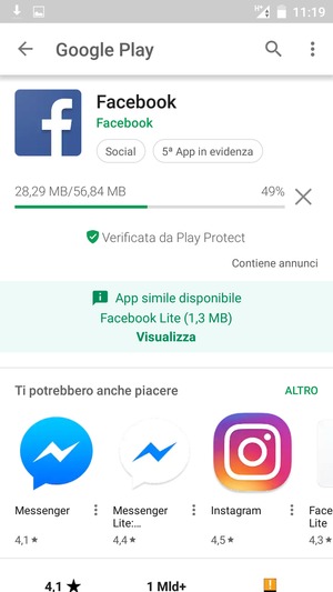 Attendi il completamento del processo di installazione