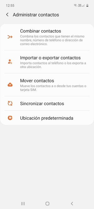 Seleccione Importar o exportar contactos