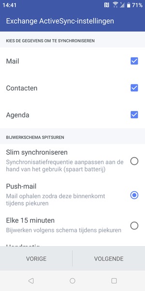 Selecteer uw voorkeursoptie en selecteer VOLGENDE