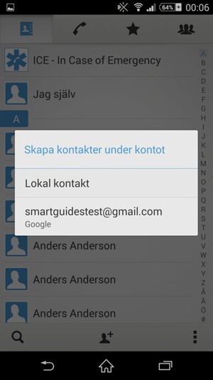 Tryck på ditt konto