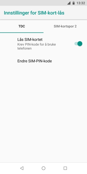 Velg Public og Endre SIM-PIN-kode