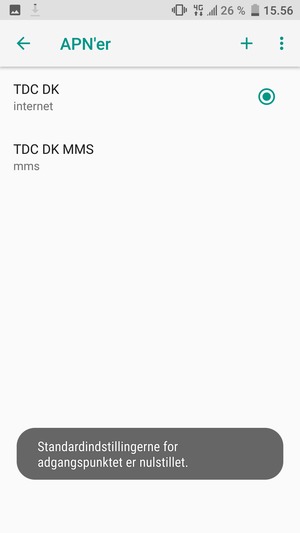 Din telefon vil nulstille til standard internet- og MMS-indstillinger