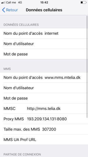 Saisissez les informations Internet
