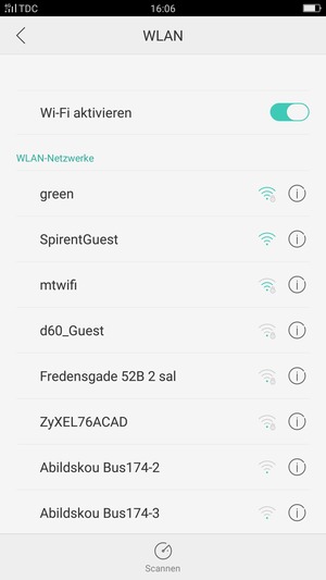 Wählen Sie das Wireless-Netzwerk, zu dem Sie eine Verbindung herstellen möchten
