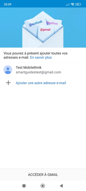 Sélectionnez ACCÉDER À GMAIL