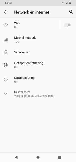 Selecteer Wifi