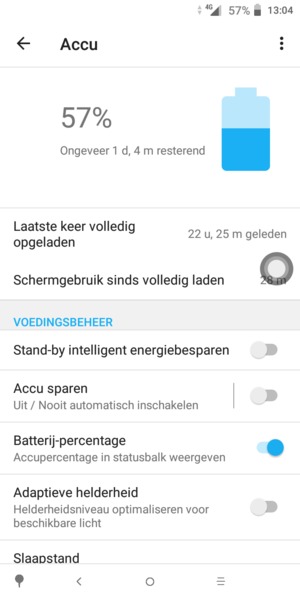 Schakel Accu sparen in