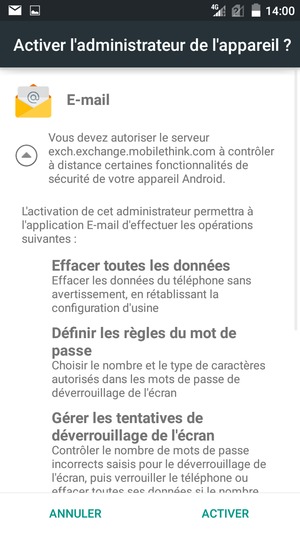Sélectionnez ACTIVER