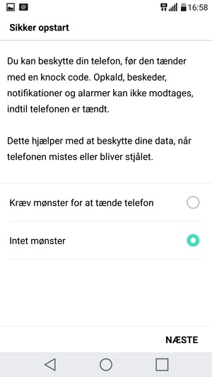 Vælg din foretrukne mulighed og vælg NÆSTE