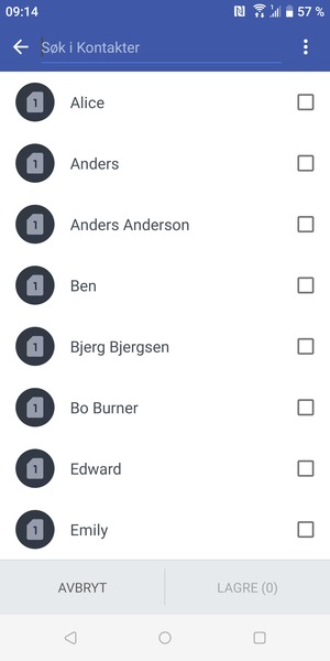 Velg menyknappen