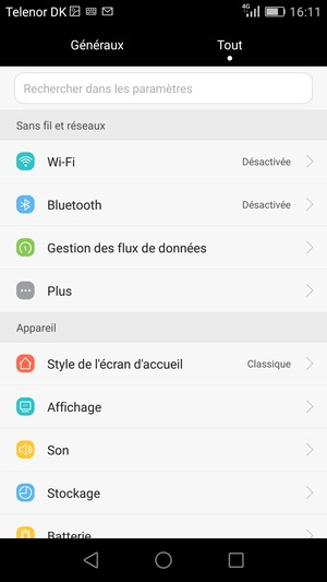 Sélectionnez Tout puis Plus