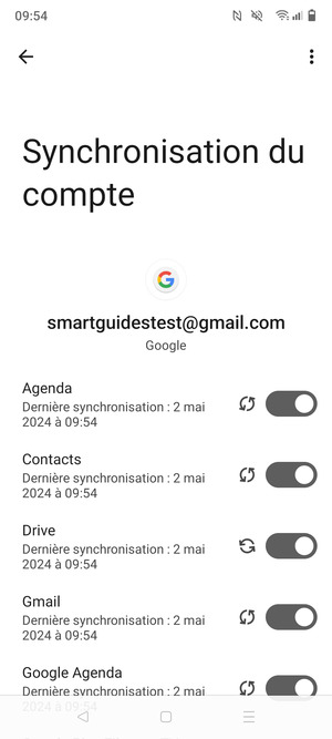 Assurez-vous que Contacts est sélectionné