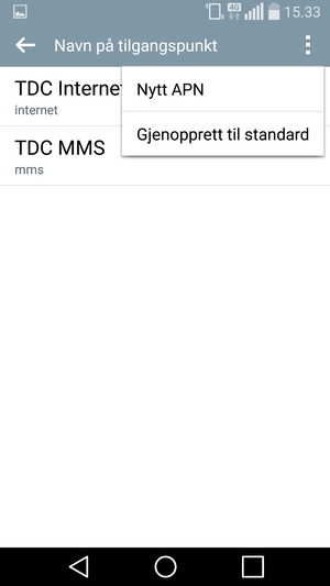 Velg Gjenopprett til standard