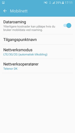 Slå Dataroaming på eller av