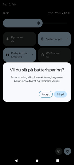Velg Slå på
