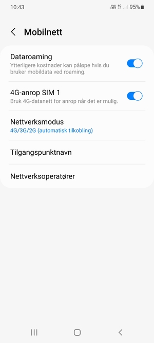 Slå Dataroaming på eller av