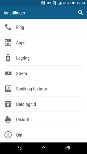 Bla til og velg Om