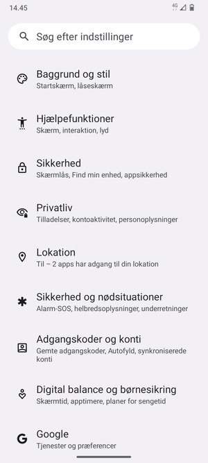 Scroll til og vælg Lokation