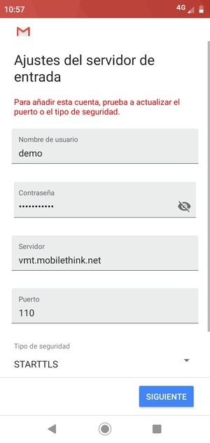 Seleccione Tipo de seguridad