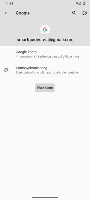 Velg Kontosynkronisering