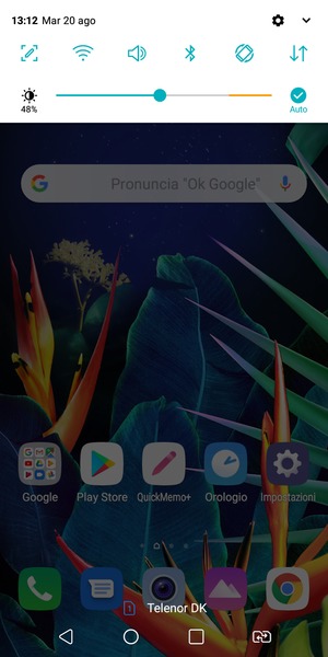 Scorri nuovamente verso il basso il menu in alto