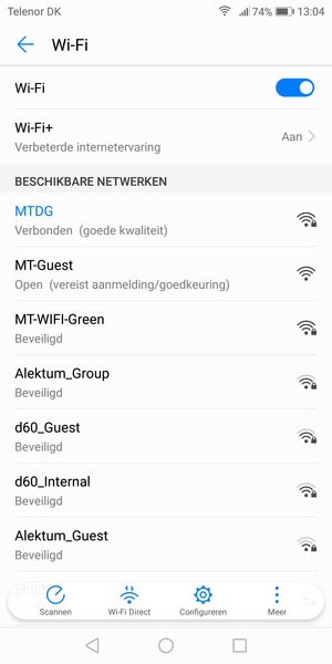 U bent nu verbonden met het WiFi-netwerk