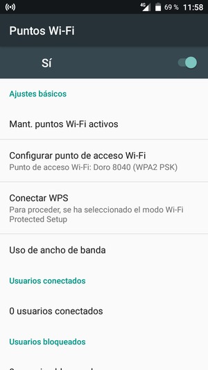 El teléfono ha sido configurado para su uso como módem