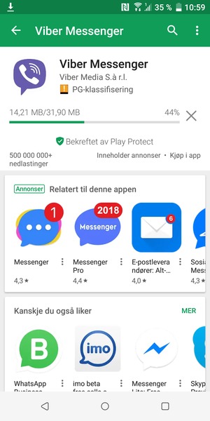 Vent til installasjonen er ferdig