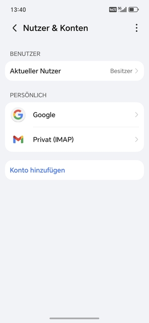 Wählen Sie Google
