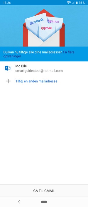 Vælg GÅ TIL GMAIL