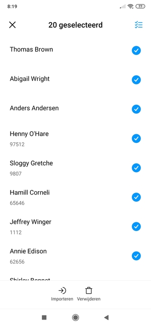 Selecteer Importeren