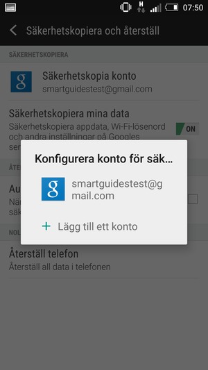 Tryck på ditt Google-konto