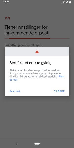 Velg TILBAKE