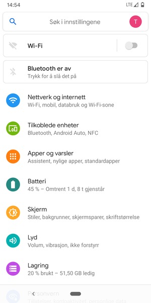 Velg Nettverk og internett