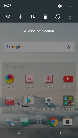 Déroulez à nouveau le menu du haut