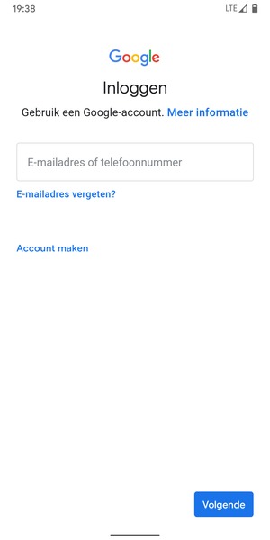 Voer uw e-mailadres in en selecteer Volgende