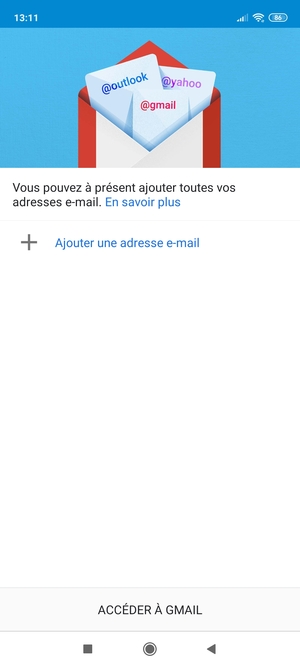 Sélectionnez Ajouter une adresse e-mail