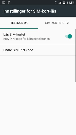 Velg Public og Endre SIM-PIN-kode