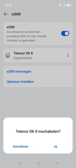 Selecteer Ja