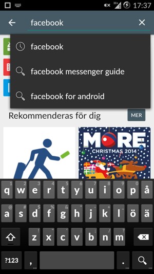 Ange app-namnet och välj Sök