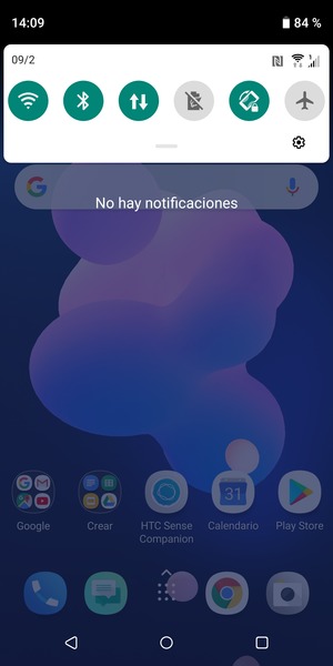 Deslice hacia abajo el menú superior