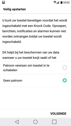Selecteer uw voorkeursoptie en selecteer VOLGENDE