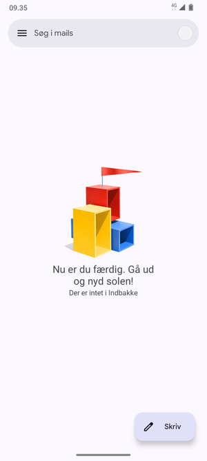 Din Gmail er klar til brug