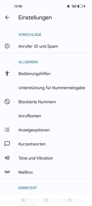 Scrollen Sie und wählen Sie Mailbox